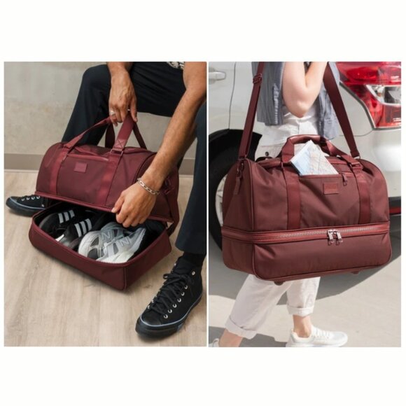 CALPAK Carry-On Weekender Duffel Bag, Red/Burgundy/Garnet - Picture 4 of 7